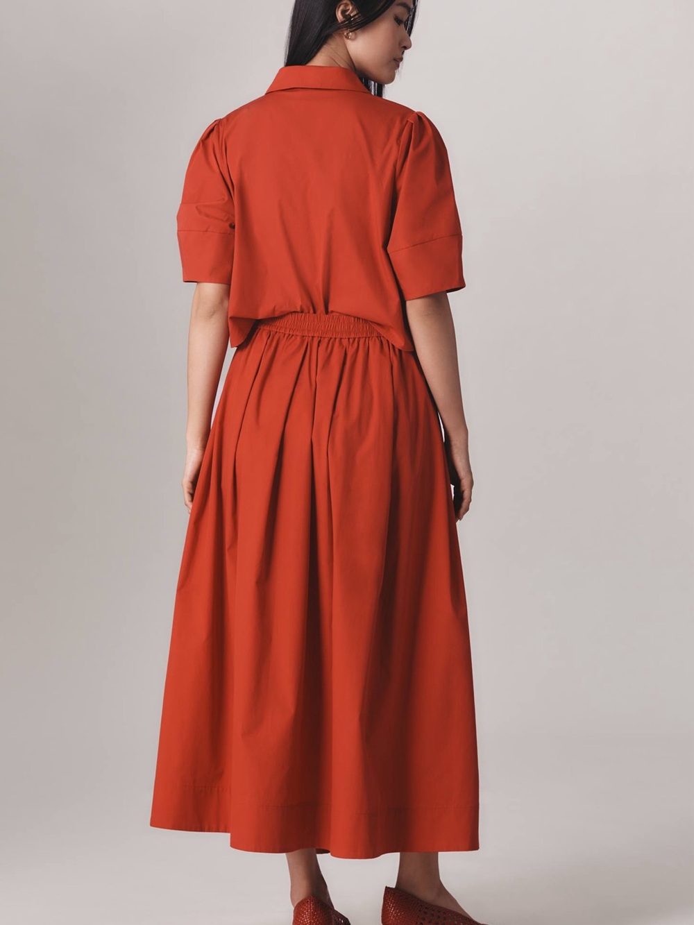 Maeve Anthropologie Red Maxi Skirt NWT Medium Elastic Waist Pockets - Picture 4 of 15